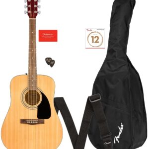 FENDER FA115 DREADNOUGHT PACK WALNUT KIT CON CHITARRA ACUSTICA BORSA TRACOLLA PLETTRI E LEZIONI ONLINE
