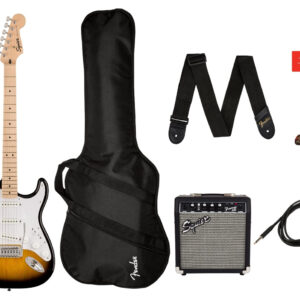 FENDER SQUIER SONIC STRATOCASTER SSS SUNBURST PACK CON CHITARRA ELETTRICA AMPLIFICATORE BORSA ED ACCESSORI