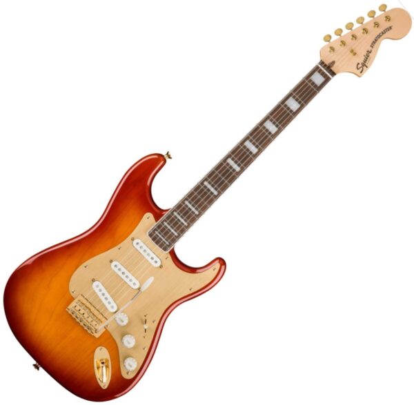 FENDER SQUIER STRATOCASTER 40TH ANNIVERSARY GOLD EDITION CHITARRA ELETTRICA 21 TASTI SIENNA SUNBURST