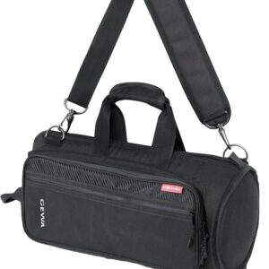 GEWA 253090 BORSA PER CORNETTA IN CORDURA 600D IMBOTTIA 3CM CON TRACOLLA E BRETELLE + TASCA FRONTALE COLORE NERO