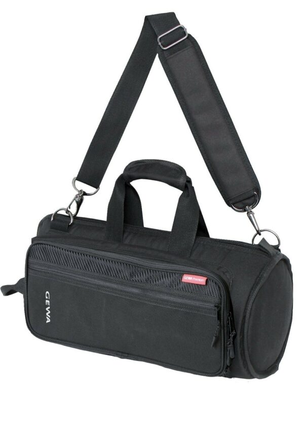 GEWA 253090 BORSA PER CORNETTA IN CORDURA 600D IMBOTTIA 3CM CON TRACOLLA E BRETELLE + TASCA FRONTALE COLORE NERO