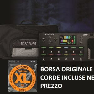 HEADRUSH PEDALBOARD PEDALIERA MULTIEFFETTO PER CHITARRA CON MODELLI DI AMPLIFICATORI CABINET MICROFONI ED EFFETTI + BORSA + D’ADDARIO ECG23
