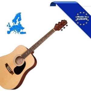 HORA CHITARRA ACUSTICA 4/4 NATURAL MADE IN EUROPE TOP ABETE MASSELLO MANICO ACERO TASTIERA PALISSANDRO FONDO FASCE LIME