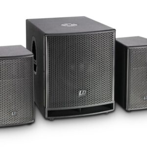 LD SYSTEMS DAVE 12 G3 SISTEMA AMPLIFICATO COMPATTO 2 TESTE + 1 SUBWOOFER 12″ CON DSP 2000 WATT