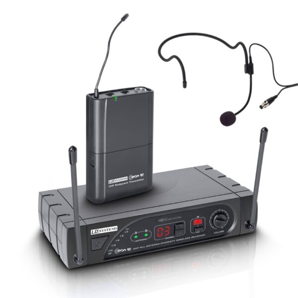 LD SYSTEMS ECO 16 BPH B 5 SISTEMA WIRELESS RADIOMICROFONO HEADSET AD ARCHETTO UHF 16 CANALI PLL
