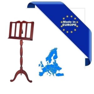 LEGGIO DA TERRA FORMA CLASSICA MADE IN EUROPE LEGNO MOGANO BARRA METALLO REGOLABILE ALTEZZA-INCLINAZIONE