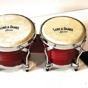 LUKE & DANIEL JD105B WINE RED DOPPI BONGHI IN LEGNO MISURA 6.5″ + 7.5″ VERA PELLE ACCORDATURA MECCANICA COLORE ROSSO