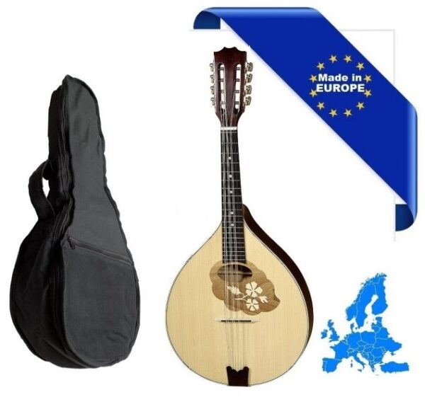 HORA MANDOLA CONTRALTO IRLANDESE RGII MADE IN EUROPE ( MANDOLINO ) MASSELLO TOP ABETE FONDO ACERO MASSELLO FASCE MANICO ACERO + BORSA