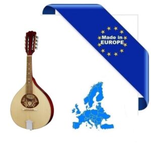 HORA MANDOLINO PORTOGHESE 1 MADE IN EUROPE IN MASSELLO TOP ABETE E ACERO FONDO FASCE MANICO SCALA 332mm