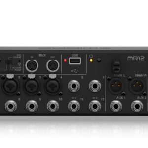 MIDAS MR12 MIXER DIGITALE 12 INPUT + 4 INGRESSI MIC + ROUTER WI-FI + INTERFACCIA AUDIO USB INTEGRATA + 4 PROCESSORI DI SEGNALE + PROCESSING 40 BIT + MIDI COMPATIBILE CON IOS ANDROID PC MAC
