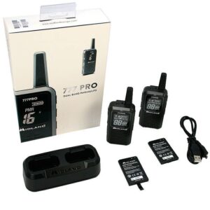 MIDLAND 777 PRO C1365 COPPIA WALKIE TALKIE BUNDLE BATTERIE CARICABATTERIE ALIMENTATORE CAVO USB