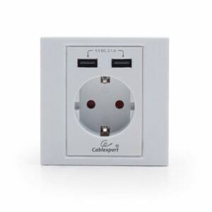 ENERGENIE PRESA A MURO CA CON CARICATORE USB A 2 PORTE, 2,4 A