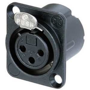 NEUTRIK NC3FD-LX-B PRESA A PANNELLO CONTATTI DRITTI CONNETTORE XLR POLI – 3 NERO 1 PEZ