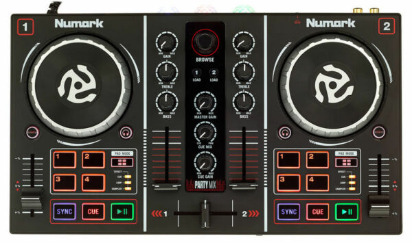 NUMARK PARTY MIX CONTROLLER MIDI/USB PER DJ + 3 LED RGB EFFETTO LUCE