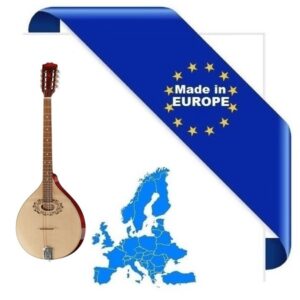 OCTAVE MANDOLIN BOUZOUKI SCALA CORTA MADE IN EUROPE MANDOLINO OTTAVA BASSA IN MASSELLO TOP ABETE E ACERO FONDO FASCE MANICO SCALA 584mm