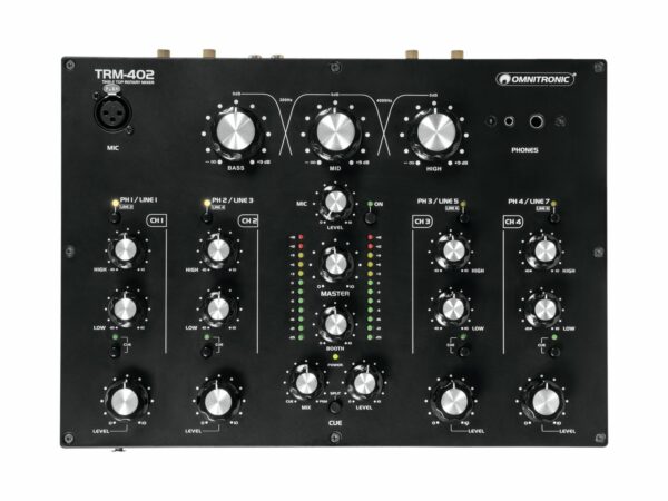 OMNITRONIC TRM402 MIXER ROTATIVO ANALOGICO 4 CANALI PER DJ