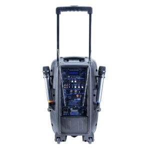 OQAN QLS-12S TRAVEL CASSA ATTIVA A BATTERIA 12″ 300W 2 MICROFONI WIRELESS BLUETOOTH USB SD MP3