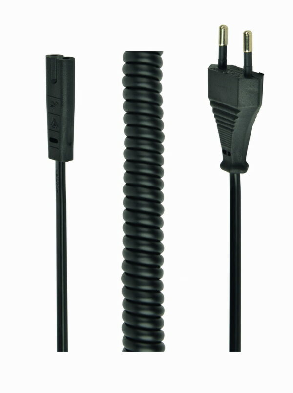 CABLEXPERT POWER CURLED CORD (C1), 2 X 0.75 SQ.MM, VDE APPROVED, 1.8 M