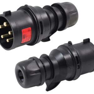 PCE-025-6XS SPINA CEE 32A 5P (3P+N+T) 400V IP44 5 POLI MASCHIO NERA MIDNIGHT SERIE BLACK PLUG