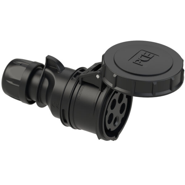 PCE-2252-6X PRESA CEE 32A 5P (3P+N+T) 415V IP67 5 POLI FEMMINA NERA SHARK BLACK