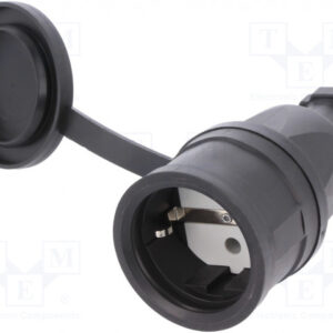 PCE-2511-S PRESA SCHUKO 16A 3P (1P+N+T) 250V IP44 3 POLI FEMMINA NERA SAFETY PLUG EU/B/F