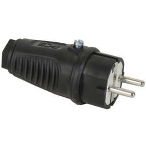 PCE-324015 SPINA SCHUKO 16A 3P (1P+N+T) 250V IP44 3 POLI MASCHIO NERA SAFETY PLUG EU/B/F