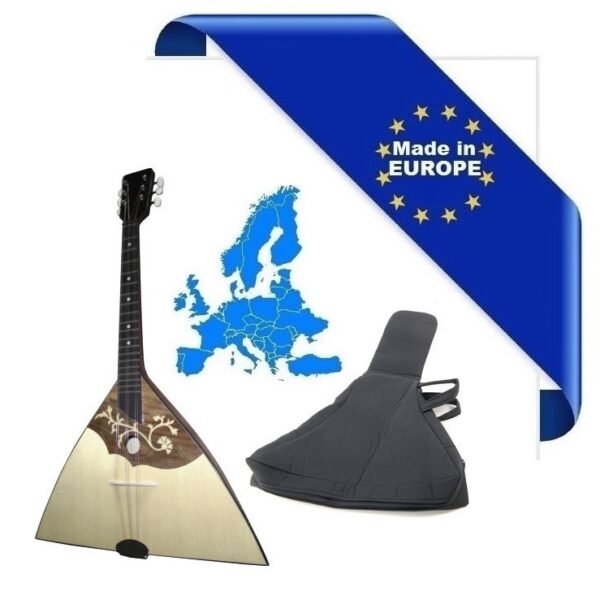HORA PRIM BALALAIKA PRIMA SOPRANO 3 CORDE MADE IN EUROPE TOP ABETE MASSELLO CORPO ACERO MASSELLO MANICO FAGGIO TASTIERA PALISSANDRO CON BORSA SCALA 440mm