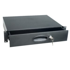 PROEL ADRK2CR CASSETTO CON CHIAVE 2 UNITA’ RACK 19″ IN ACCIAIO FINITURA NERO GOFFRATO