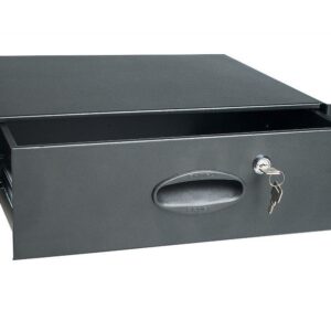 PROEL ADRK3CR CASSETTO CON CHIAVE 3 UNITA’ RACK 19″ IN ACCIAIO FINITURA NERO GOFFRATO