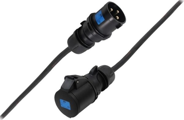 PROLUNGA CORRENTE 5 METRI CEE 32A 1PH+N+E IP44 3POLI 230V 7000W CAVO NEOPRENE/H07RN-F 3X6MM2 SPINA-PRESA MASCHIO-FEMMINA NERE
