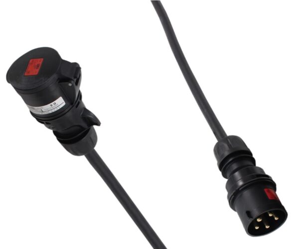 PROLUNGA ALIMENTAZIONE CEE 32A 3PH+N+E IP44 5POLI 415V 10 METRI SPINA PCE 025-6XS CAVO NEOPRENE/H07RN-F 5X6MM2 PRESA FEMMINA PCE 225-6XS