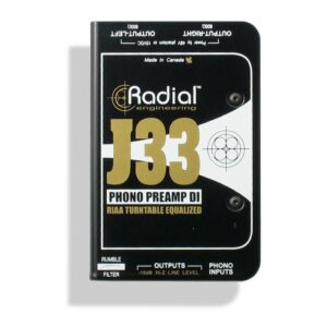 RADIAL J33 PHONO PREAMP D/I STEREO RIAA EQUALIZZATA PER GIRADISCHI CON PHANTOM POWER +48V