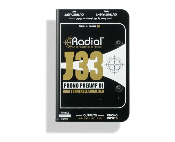 RADIAL J33 PHONO PREAMP D/I STEREO RIAA EQUALIZZATA PER GIRADISCHI CON PHANTOM POWER +48V