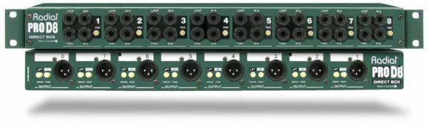 RADIAL PRO D8 DIRECT BOX PASSIVO 8 CANALI DI MONTAGGIO A RACK