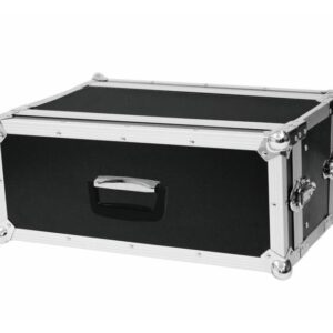 ROADINGER RK4HU FLIGHT CASE PROFESSIONALE PER 4 UNITA’ RACK MEZZO PROFONDO IN LEGNO E ALLUMINIO