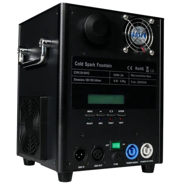 SHEHDS SP650 SPARK MACHINE 650 WATT FONTANA LUMINOSA FREDDA DMX O TELECOMANDO WIRELESS