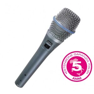 SHURE BETA 87 C MICRFONO CARDIOIDE A CONDENSATORE + CLIP A25D + CUSTODIA – GARANZIA ESTENDIBILE A 5 ANNI –
