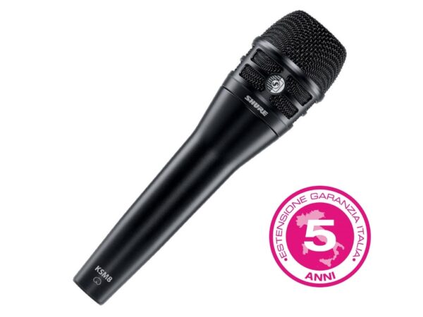 SHURE KSM8 B MICROFONO DINAMICO DOPPIO DIAFRAMMA PER VOCE CARDIOIDE LIVE E STUDIO NERO - GARANZIA ESTENDIBILE 5 ANNI -