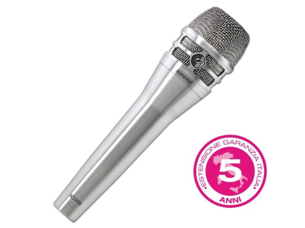 SHURE KSM8 N MICROFONO DINAMICO DOPPIO DIAFRAMMA PER VOCE CARDIOIDE LIVE E STUDIO NIKEL - GARANZIA ESTENDIBILE 5 ANNI -