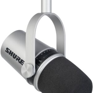 SHURE MV7-S SILVER MICROFONO DINAMICO PODCAST XLR MICRO-USB USCITA CUFFIA COLORE ARGENTATO