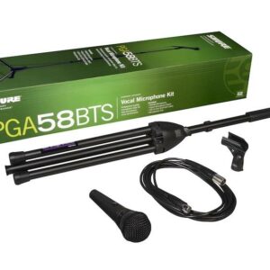 SHURE PGA58BTS KIT MICROFONO VOCE PGA58 + CAVO XLR MASCHIO XLR FEMMINA 4,5MT + ASTA MICROFONICA BUNDLE