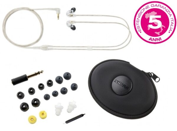 SHURE SE425-CLE-FS AURICOLARE ISOLAMENTO ACUSTICO PER IN EAR MONITOR TRASPARENTE CLEAR - GARANZIA ESTENDIBILE A 5 ANNI -
