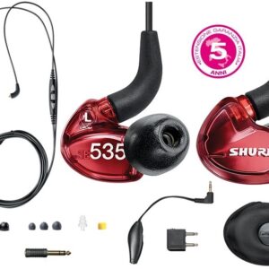 SHURE SE535-LTD RED AURICOLARI EAR MONITOR LIMITED GARANZIA 5 ANNI TRIPLO MICRO DRIVER ALTA DEFINIZIONE 2 WOOFER 1 TWEETER – GARANZIA ESTENDIBILE 5 ANNI –