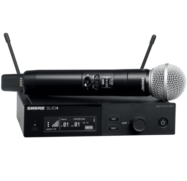 SHURE SLXD24/SM58 J53 RADIOMICROFONO PALMARE DIGITALE WIRELESS A MANO CAPSULA SM 58