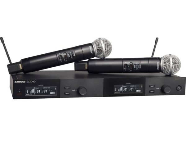 SHURE SLXD24DE/SM58 J53 DOPPIO RADIOMICROFONO PALMARE DIGITALE WIRELESS A MANO CAPSULA SM 58