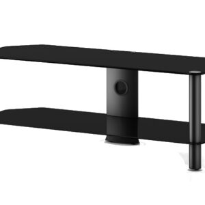 SONOROUS NEO 2110-B-BLK SUPPORTO PER TELEVISORE FINO A 46″ 2 RIPIANI IN VETRO E METALLO CON RUOTE COLORE NERO