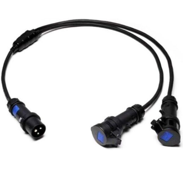 SPLITTER CEE CAVO 3G2,5MMQ SDOPPIO DA SPINA 16A 3 POLI 2P+T A 2 PRESE 16A