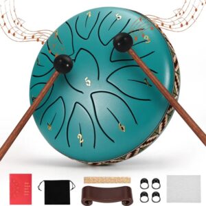 TAMBURO ARMONICO 11 TONI STEEL TONGUE DRUM 6″ TANK DRUM 15,7CM COLORE BLU ELETTRICO