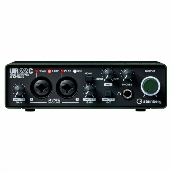 STEINBERG UR22C GREEN INTERFACCIA AUDIO USB 3.0 MIDI 2 CANALI CON D-PRE 24BIT 192Khz COLORE VERDE