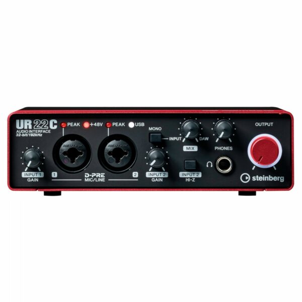 STEINBERG UR22C RED INTERFACCIA AUDIO USB 3.0 MIDI 2 CANALI CON D-PRE 24BIT 192Khz COLORE ROSSO